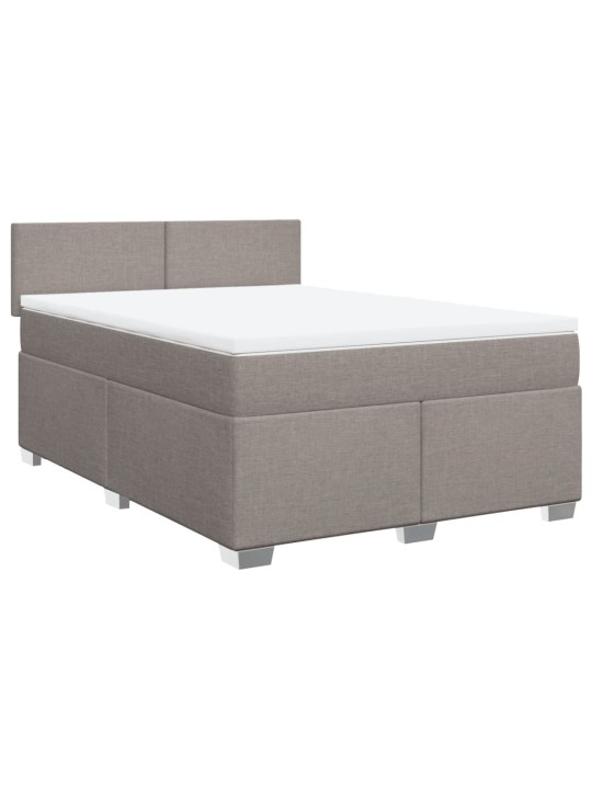 Box spring postel s matrací taupe 140x190 cm textil