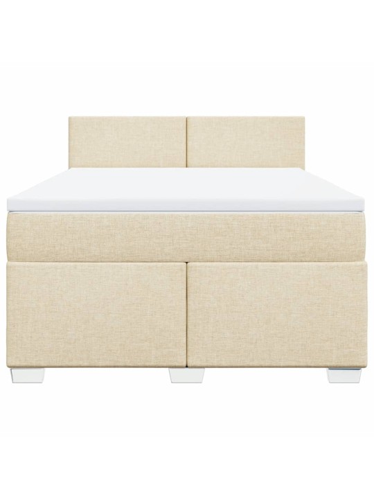 Box spring postel s matrací krémová 140x190 cm textil