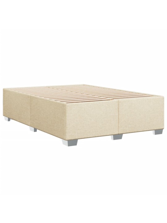 Box spring postel s matrací krémová 140x190 cm textil