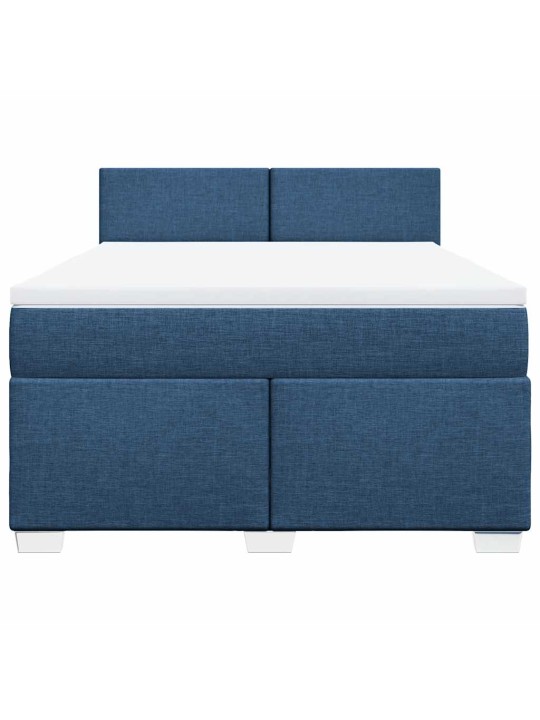 Box spring postel s matrací modrá 140x190 cm textil