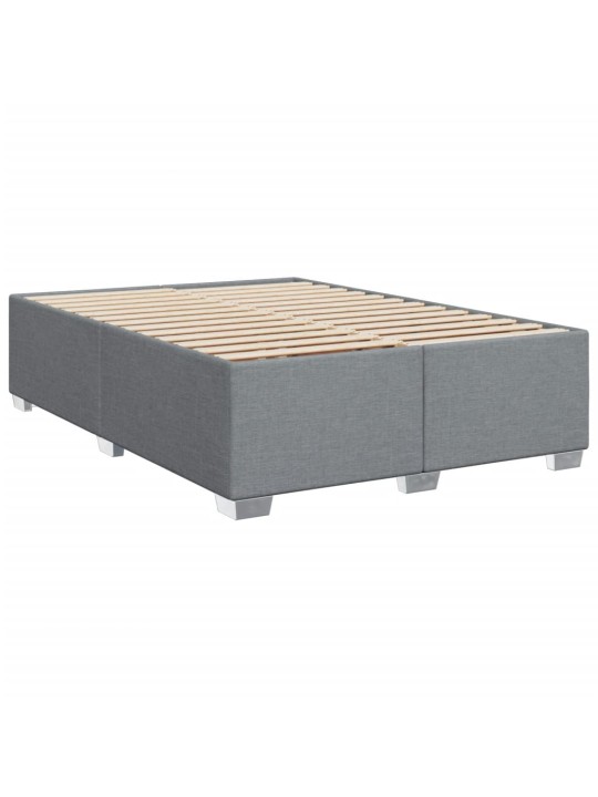 Box spring postel s matrací světle šedá 140 x 190 cm textil