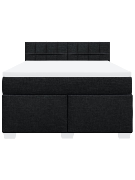 Box spring postel s matrací černá 140 x 190 cm textil