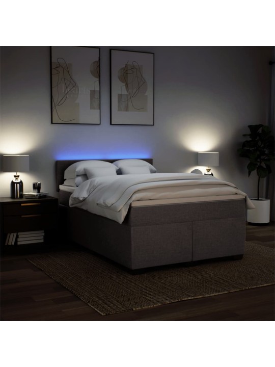 Box spring postel s matrací taupe 140x190 cm textil