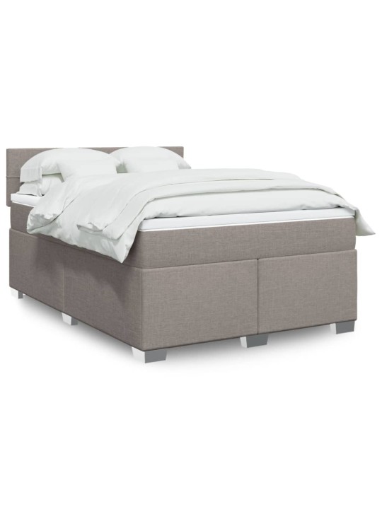 Box spring postel s matrací taupe 140x190 cm textil