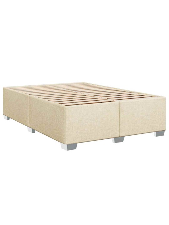 Box spring postel s matrací krémová 140x190 cm textil