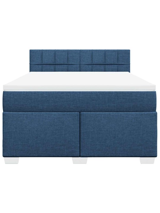 Box spring postel s matrací modrá 140x190 cm textil