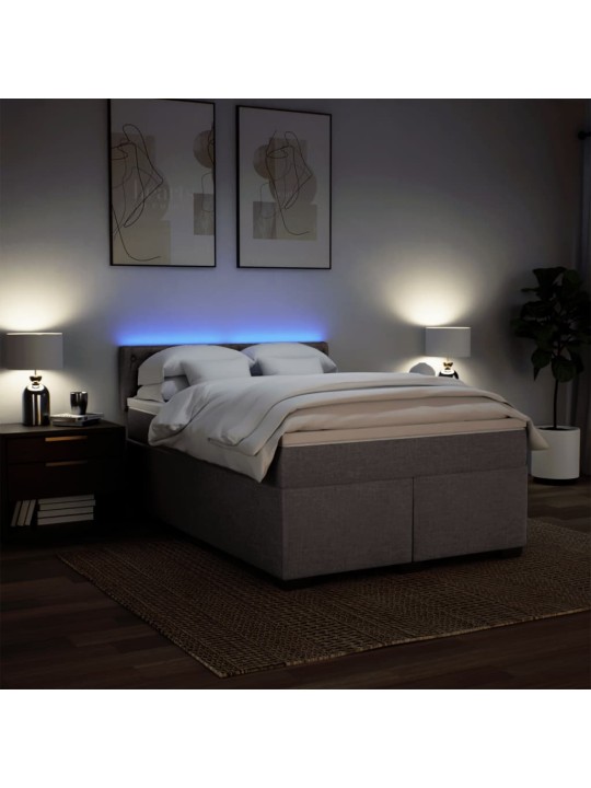 Box spring postel s matrací taupe 140x190 cm textil
