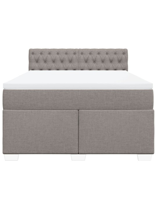 Box spring postel s matrací taupe 140x190 cm textil