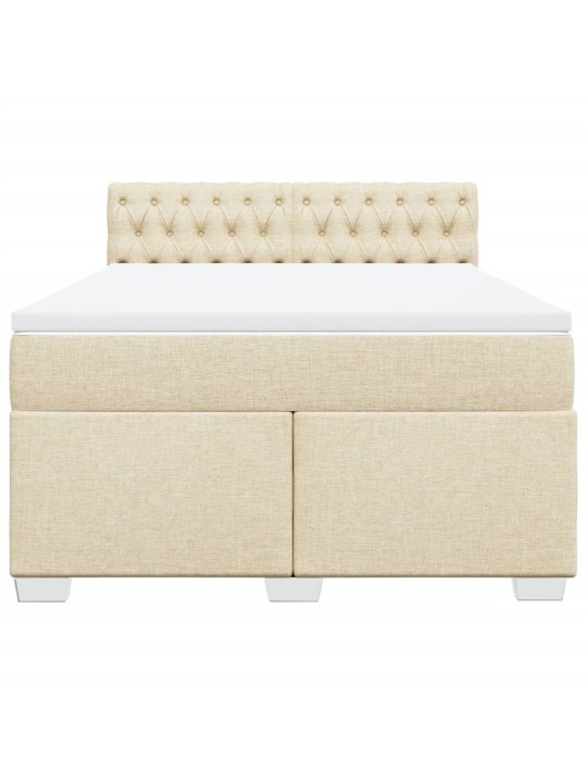 Box spring postel s matrací krémová 140x190 cm textil