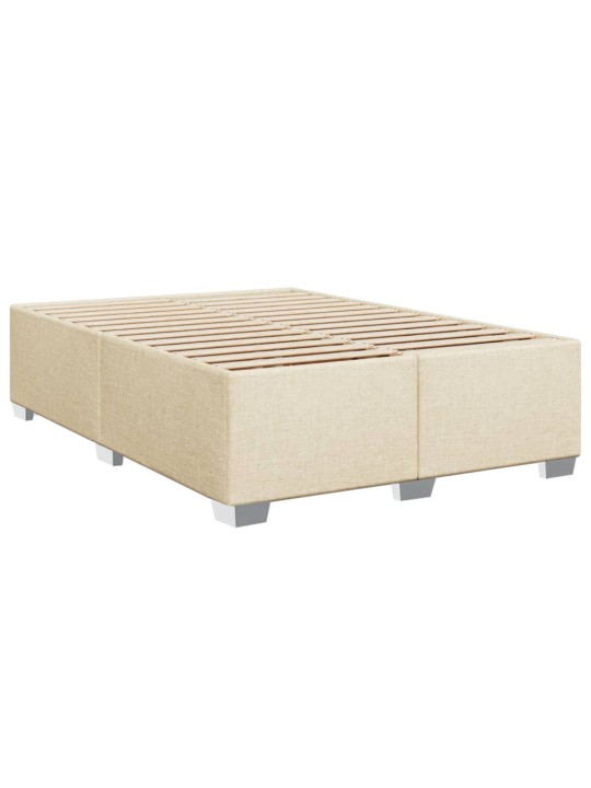 Box spring postel s matrací krémová 140x190 cm textil