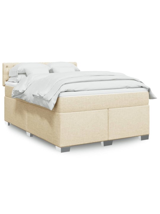 Box spring postel s matrací krémová 140x190 cm textil