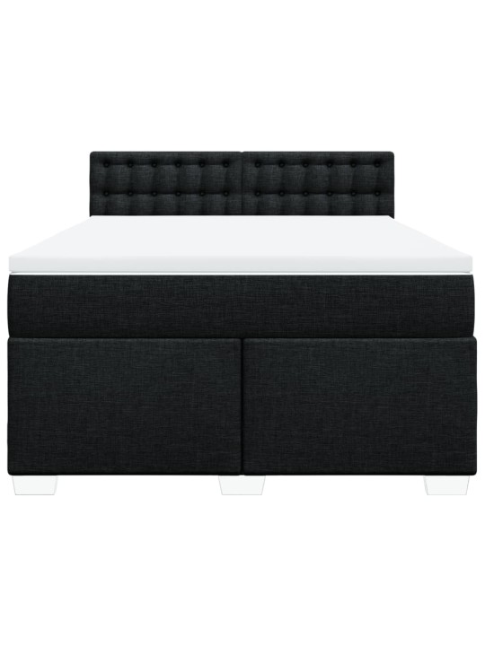 Box spring postel s matrací černá 140 x 190 cm textil