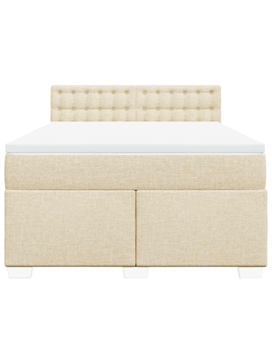 Box spring postel s matrací krémová 140x190 cm textil