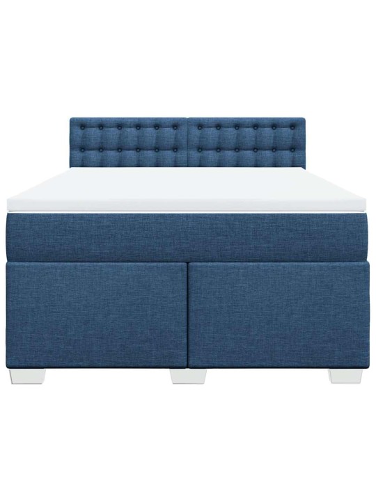 Box spring postel s matrací modrá 140x190 cm textil