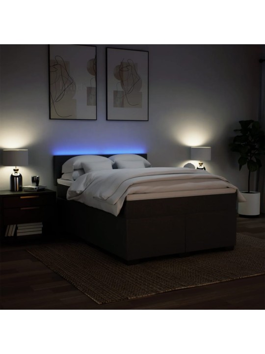 Box spring postel s matrací světle šedá 140 x 200 cm textil
