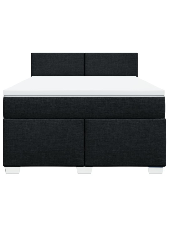 Box spring postel s matrací černá 140x200 cm textil