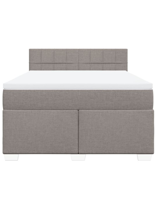 Box spring postel s matrací taupe 140x200 cm textil