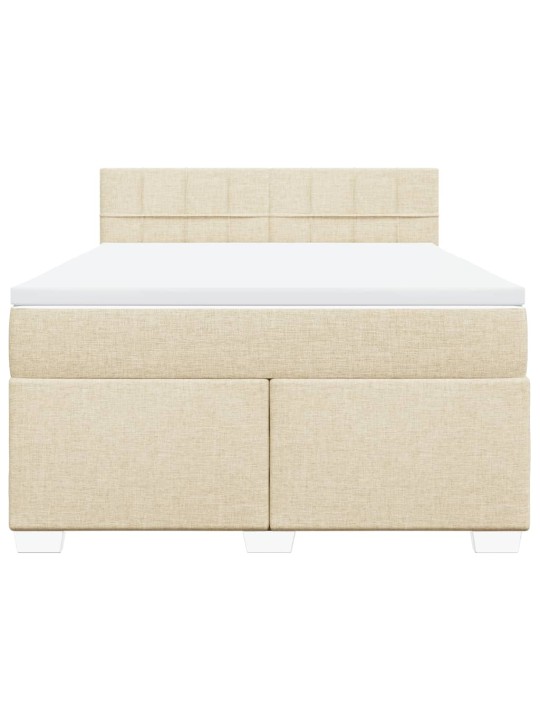 Box spring postel s matrací krémová 140x200 cm textil