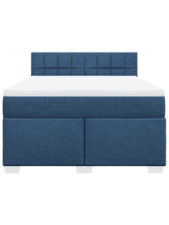 Box spring postel s matrací modrá 140x200 cm textil