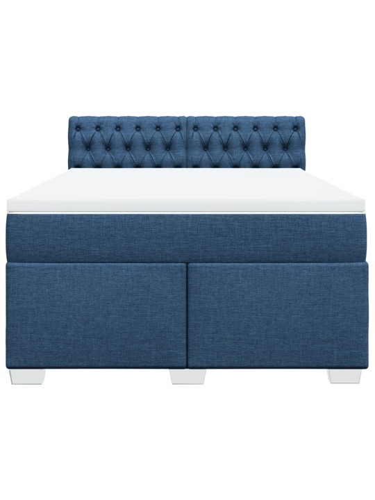 Box spring postel s matrací modrá 140x200 cm textil