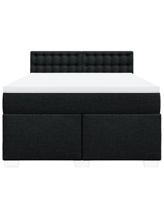 Box spring postel s matrací černá 140x200 cm textil
