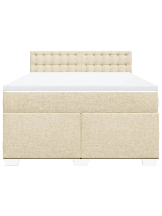 Box spring postel s matrací krémová 140x200 cm textil