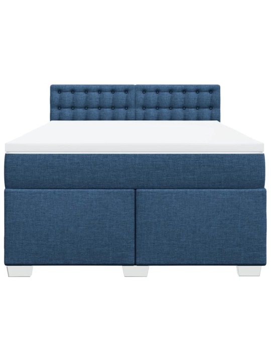 Box spring postel s matrací modrá 140x200 cm textil