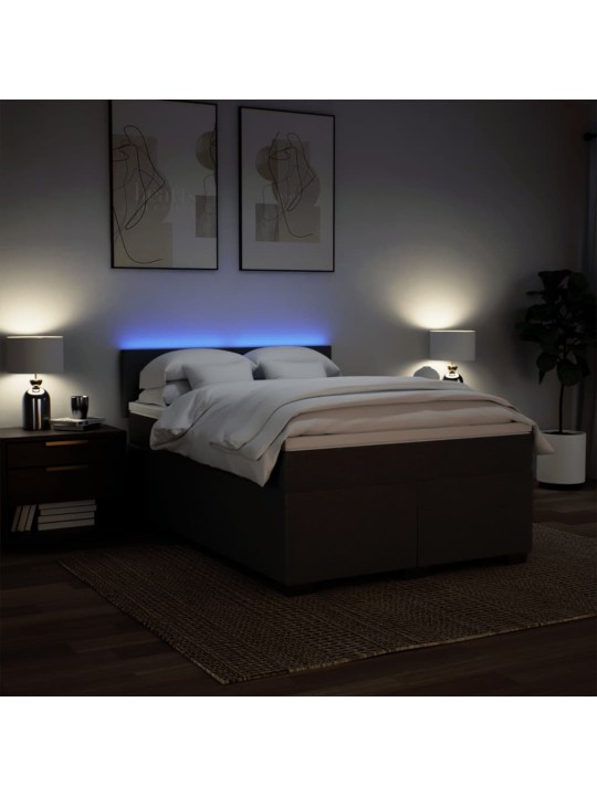 Box spring postel s matrací světle šedá 160 x 200 cm textil