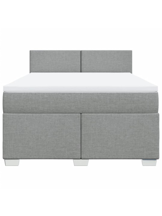Box spring postel s matrací světle šedá 160 x 200 cm textil