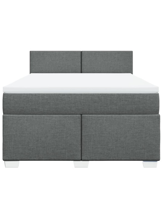 Box spring postel s matrací tmavě šedá 160x200 cm textil