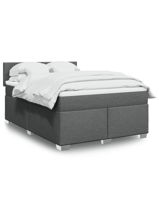 Box spring postel s matrací tmavě šedá 160x200 cm textil