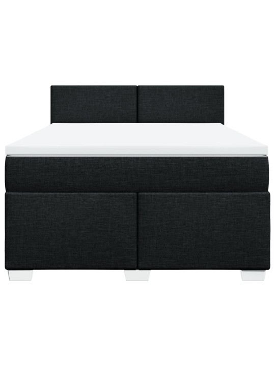 Box spring postel s matrací černá 160x200 cm textil
