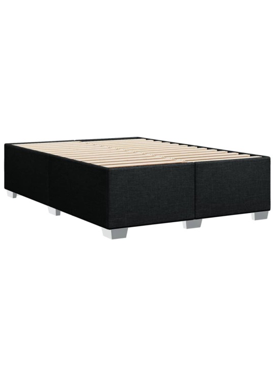 Box spring postel s matrací černá 160x200 cm textil