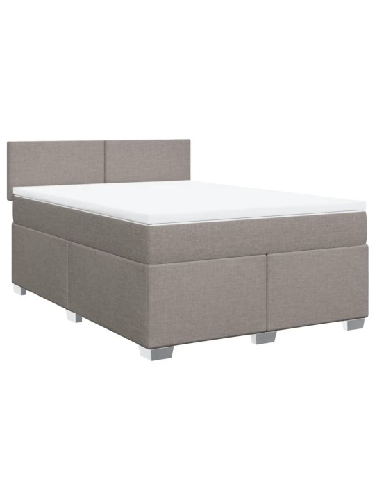 Box spring postel s matrací taupe 160x200 cm textil