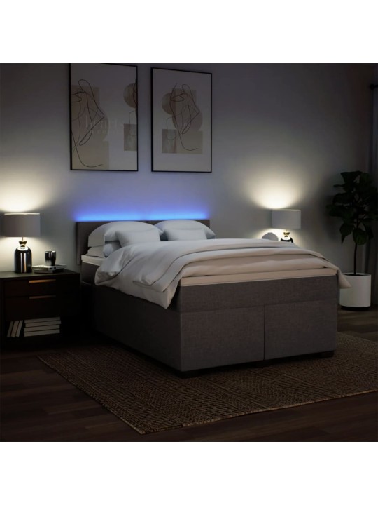 Box spring postel s matrací taupe 160x200 cm textil
