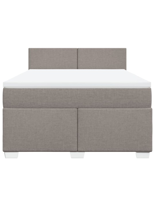 Box spring postel s matrací taupe 160x200 cm textil