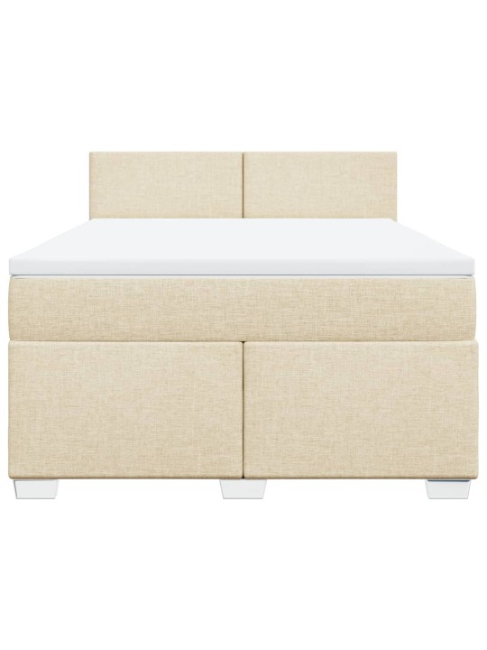 Box spring postel s matrací krémová 160x200 cm textil