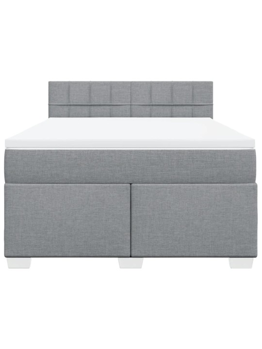 Box spring postel s matrací světle šedá 160 x 200 cm textil
