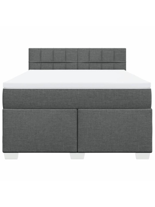Box spring postel s matrací tmavě šedá 160x200 cm textil