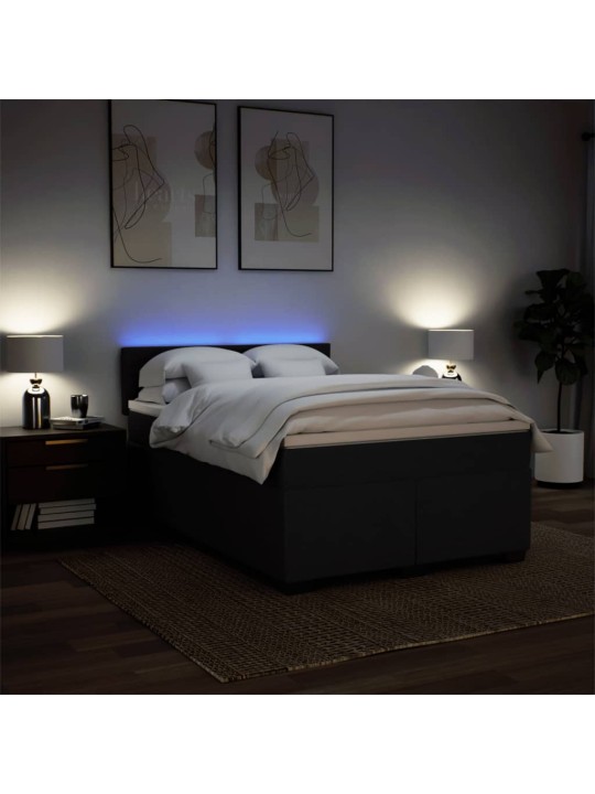 Box spring postel s matrací černá 160x200 cm textil