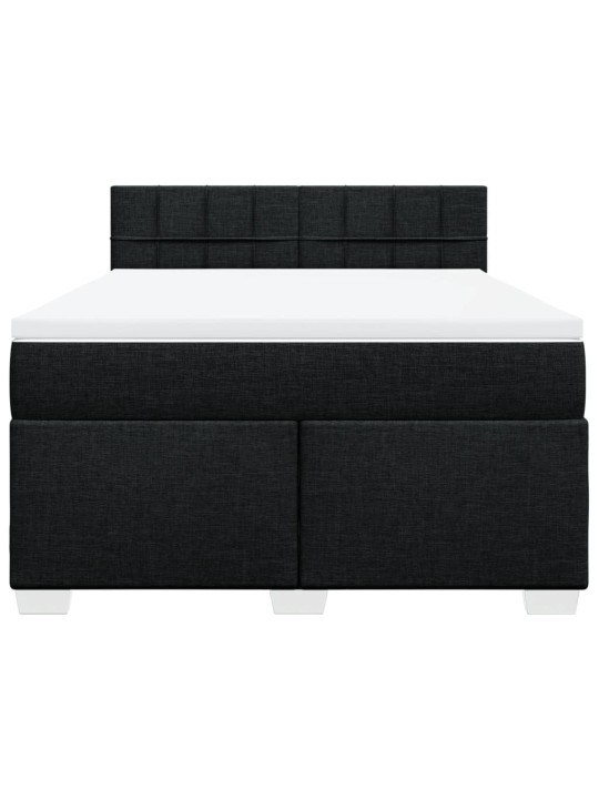 Box spring postel s matrací černá 160x200 cm textil