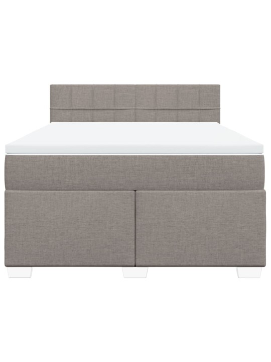 Box spring postel s matrací taupe 160x200 cm textil