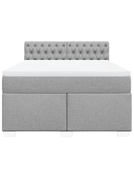 Box spring postel s matrací světle šedá 160 x 200 cm textil