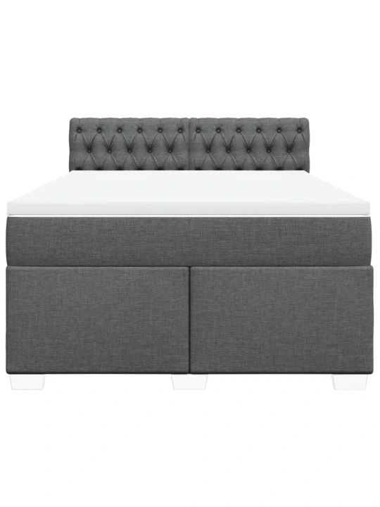 Box spring postel s matrací tmavě šedá 160x200 cm textil