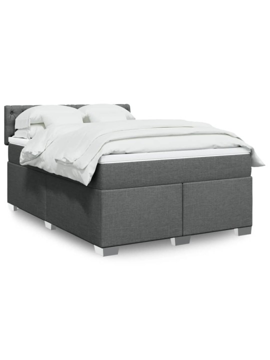 Box spring postel s matrací tmavě šedá 160x200 cm textil