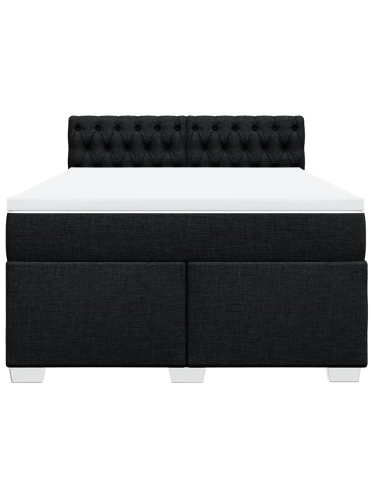 Box spring postel s matrací černá 160x200 cm textil