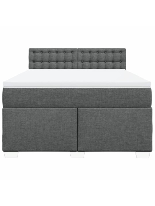 Box spring postel s matrací tmavě šedá 160x200 cm textil