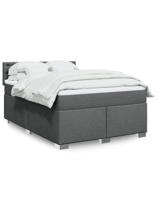 Box spring postel s matrací tmavě šedá 160x200 cm textil