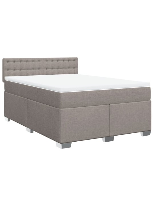 Box spring postel s matrací taupe 160x200 cm textil