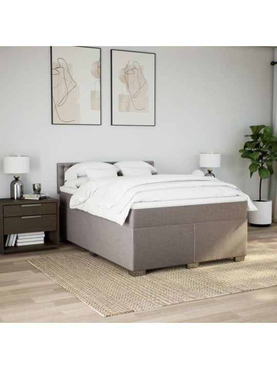 Box spring postel s matrací taupe 160x200 cm textil